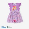 Disney Princess Frozen Elsa Toddler Girl Cute Romper With Tulle Skirt Overlay Birthday Summer Jumpsuit 2-6Years - 2 of 4