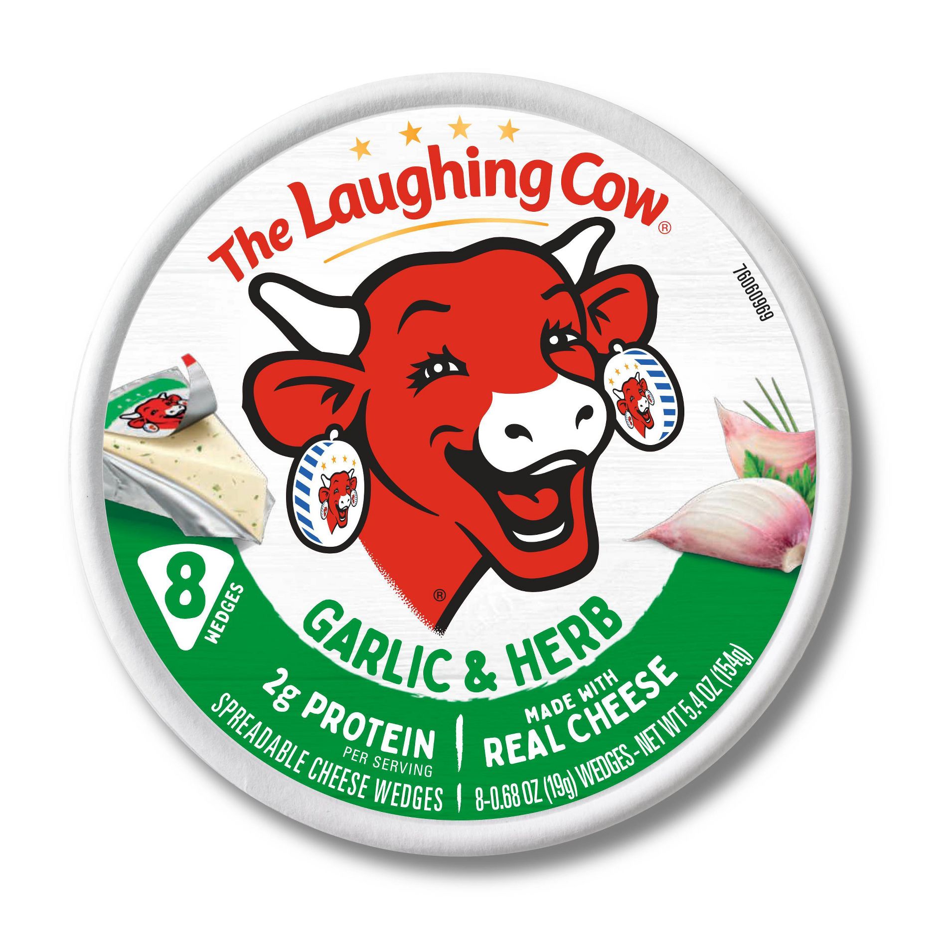 The Laughing Cow Garlic & Herb Spreadable Cheese - 5.4oz/8ct