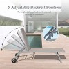 Patio Chaise Lounge Set of 2, Outdoor Patio Reclining Chairs With Adjustable Backrest & Wheels, Pool Sunbathing Recliners for Patio Porch Backyard - 2 of 4