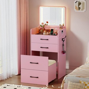 Vlsrka 3-in-1 Vanity Desk with Flip Top Mirror and Lights. - 1 of 3