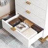 Whizmax 5 Drawer Dresser for Bedroom, Wood Dresser＆Chest of Drawers, Modern Dressers with Gold Metal Handles for Living Room, Hallway, Entryway - 4 of 4