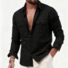 Men's Multi-Pocket Long Sleeve Shirt Jacket - Casual Button Down Collar Overshirt for Outdoor & Daily Layering - 4 of 4