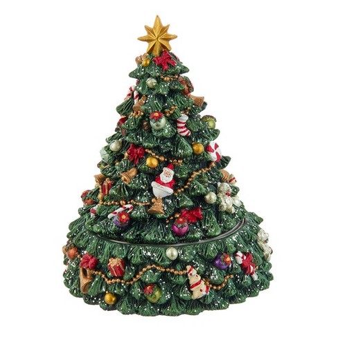 Kurt Adler 7-Inch Christmas Tree Revolving Music Box - image 1 of 4