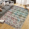 Washable Neutral Area Rugs Vintage Floral Retro Boho Geometric Carpet for Living Room Bedroom Dining Room Nursery Kids Room Hallway Entryway - 4 of 4