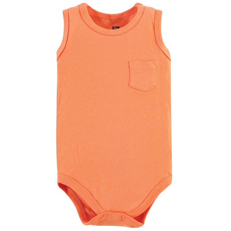 Hudson Baby Infant Boy Cotton Sleeveless Bodysuits 5pk, Wild Safari, 4 of 8