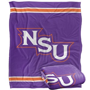 Northwestern State University Primary Logo Stripes Silky 50x60 Blanket, 1 Sided - 1 of 4