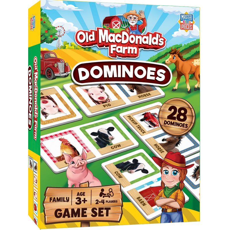MasterPieces Old MacDonald's Farm 28 Piece Card Stock Picture Dominoes Game for Children, 2 of 7