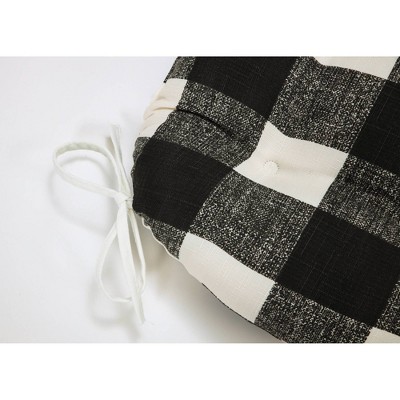 Modern Farmhouse Black and White Buffalo Check Patio Chair Cushion