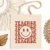 Simply Sage Market Teacher Smiley Face Wavy Canvas Tote - One Size Natural - Natural - 3 of 4
