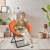 Saucer Chair, Faux Fur Circle Chair, Foldable Lounge Chair for Adults, Teens & Kids, Folding Moon/Mushroom/Round Style Comfy Accent Seat for Bedroom - 2 of 4