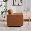 Kumasinova 360° Swivel Chair, Square Accent Chair, Chenille Upholstered Lounge Armchair/Club Chair, Weathered Wooden Base, Removable Back Pillow - 2 of 4