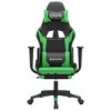 vidaXL Massage Gaming Chair with Footrest, Black&Green, Faux Leather - image 4 of 4