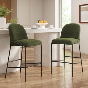Christopher Knight Home Annas Contemporary Metal Upholstered Barstools (Set of 2) - 1 of 4