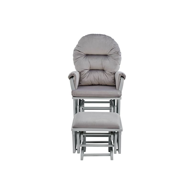Suite Bebe Madison Glider and Ottoman - Gray Wood and Light Cloud Gray Fabric, 5 of 6