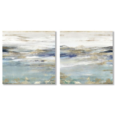 set Of 2) 24 X 30 Earth Abstract Framed Canvases Brown