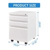 NicBex Mobile File Cabinet with Lock, Vertical Metal Filing Cabinets with 3 Drawers and Wheels,Office Cabinet for Home, Office,White/Black - 3 of 4
