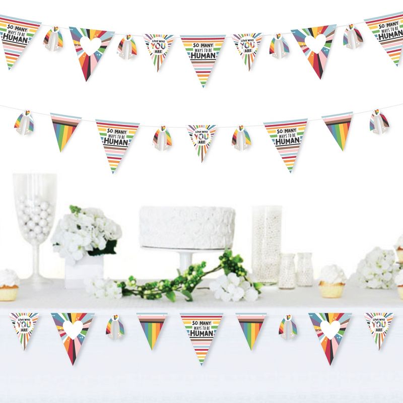 Big Dot of Happiness So Many Ways to Be Human - DIY Pride Party Pennant Garland Decoration - Triangle Banner - 30 Pieces, 3 of 10