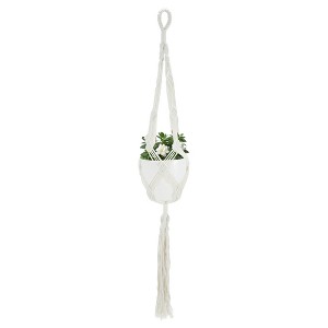 Unique Bargains Macrame Plant Hanger Woven Cotton Indoor Outdoor Decorative - 1 of 4
