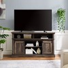 VYNXARIA Mid Century Style Media Console Table with Sliding Door Storage Cabinet Large Storage Space Antique Brown for Entertainment Use - 3 of 4