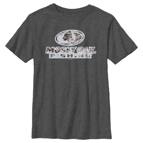 Boy's Mossy Oak Fishing Bold Logo T-Shirt - Charcoal Heather - Medium