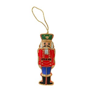 Jollity & Co. - Red and Blue Beaded Nutcracker Christmas Ornament - Pack of 1 Ornament - 1 of 2