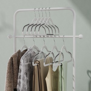 50-Pack Space Saving Plastic Hangers with 360° Swivel Hooks, 0.2 Inch Slim Closet Organizers for Coats Shirts Pants, Cloud White and Dark Gray - 1 of 4
