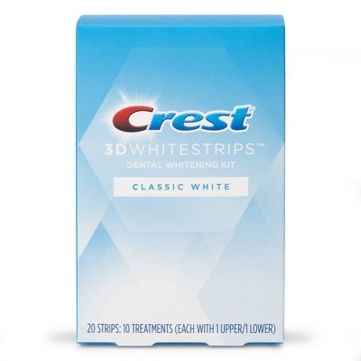 Crest 3D Whitestrips Classic White Teeth Whitening Kit with Hydrogen Peroxide -  10 Treatments