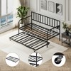 SEVOBAL Beds, Twin Daybed with Trundle and Storage, Metal Sofa Bed Frame for Living Room and Guest Room, Black, 79.92"*20.07"*3.94" - 3 of 4