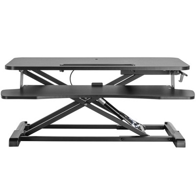 Black Adjustable Standing Desk Converter with Keyboard Tray