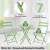 Outdoor 3 Piece Folding Patio Bistro Set, Weather Resistant Table and 2 Chairs, Portable Metal Furniture for Balcony, Porch, Garden or Small Spaces - 4 of 4
