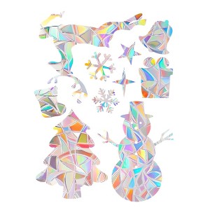 Unique Bargains Window Stickers Non-Adhesive Reusable Rainbow Transparent 1Pc - 1 of 4