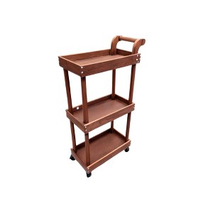 Suite Bebe Camden 3-Tier Wooden Rolling Utility Cart Organizer and Caddy - Walnut - 1 of 1