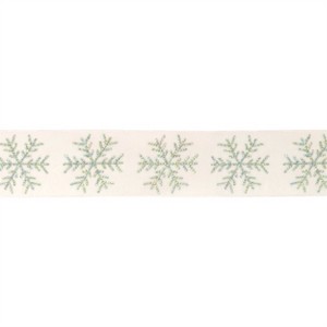 Jeweled Snowflake Wired Ribbon 4" x 5 Yds. - 1 of 3