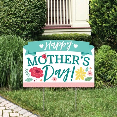 Big Dot of Happiness Colorful Floral Happy Mother's Day - We Love Mom Party Yard Sign Lawn Decorations - Party Yardy Sign