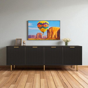 Modern 70.87" TV Stand for 80 Inch TVs, Storage Cabinet with 4 Doors, Particle Board Media Console for Living Room or Bedroom - 1 of 4