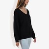 Anna-Kaci Women's V-Neck Long Sleeve Sweater with Ribbed Cuffs - 2 of 4
