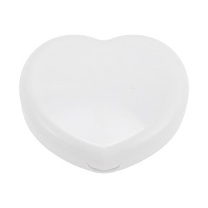 Unique Bargains Heart Shape Contact Lens Case White 1 Set - 1 of 4