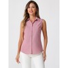 Allegra K Women's Sleeveless Lapel V Neck Button Down Chambray Shirt - 4 of 4