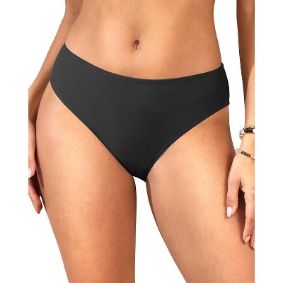 FIONECA Women Full Coverage Bikini Bottoms - Mid Rise Bathing Suit Swim Bottom Swimsuit Swimwear
