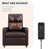 Power Recliner Chair - Heat and Massage, Adjustable Electric Recliner Ergonomic PU Leather Single Sofa, Tall Back, Padded Seat, Home Theater Seating - 2 of 4