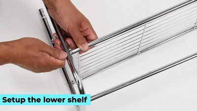 Chrome Metal 2-Tier Wall Shelf with Towel Bar