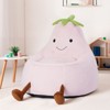 JIONJOY 31" Eggplant-Shaped Toddler Chair - Soft Plush Kids Sofa with Washable Cover, Ages 4-12 - 2 of 4