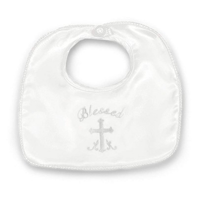 Bearington Baby Blessings Boy's Christening and Baptism Bib, 10" x 10"