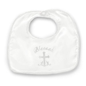 Bearington Baby Blessings Boy's Christening and Baptism Bib, 10" x 10" - 1 of 2