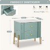 CAVINAS Modern Nightstand with 2 Storage Drawer,Fluted Bedside Table with Golden Metal Handles and Legs,Nightstand for Bedroom - 2 of 4