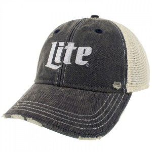 Adult Miller Lite Logo Patch Distressed Adjustable Hat - 1 of 4