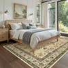Machine Washable Boho Area Rug - Ultra-Thin Low Pile Carpet, Lightweight Indoor Rug, Non Slip Floral Rug for Living Room, Bedroom, Dining Room - 2 of 4