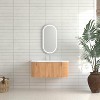 KWPZQEB Bathroom Vanity with Ceramic Sink, Modern Floating Bathroom Vanity with Large Darwers, Wood Grain Texture Wall Mounted Vanity - 2 of 4