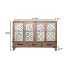 59'' Vintage Distressed Buffet Sideboard Cabinet with 4 Doors 3 Drawers & Adjustable Shelves for Dining Living Room-3irtyhousy - 4 of 4
