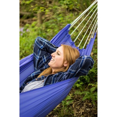 Royal Blue Nylon Packable Hammock with Multi-Strand Suspension